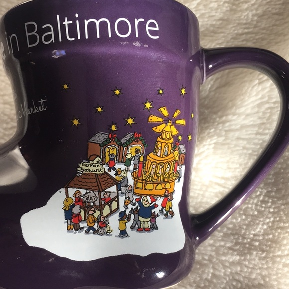 2 Christmas Village In Baltimore German Gluehwein Market Purple Boot Mugs READ - Picture 12 of 16